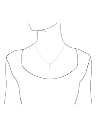 Plata de ley Collar con Colgante de Plain Barra Vertical, 18"