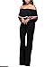 Halfword Womens Sexy Off Shoulder High Waist Wide Leg Jumpsuits Rompers Clubwear L Black