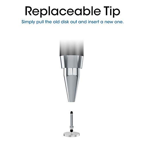 amPen Fine Point Disc Stylus-Retractable Precision Stylus Pen for Touchscreens (Black) - Thumbnail 3