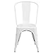 Flash Furniture Perry Commercial Grade White Metal Indoor-Outdoor Stackable Chair