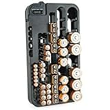 Battery Organizer Storage Rack with a Removable Battery Tester Holds 72 Batteries Various Sizes (72-holder)
