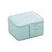 Travel Jewelry Box Double Layer Jewellery Organizer Small Size Storage Case with Mirror for Ring Ear Stud Necklace Birthday