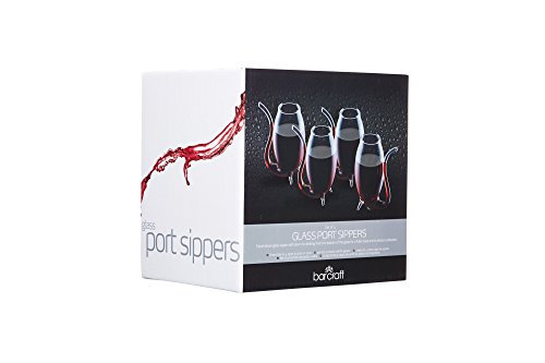 Bar Craft Likör-/Portwein-Pfeifengläser in Geschenkbox, Glas, 90 ml, 4 Stück (1er Pack), Transparent – Bild 3