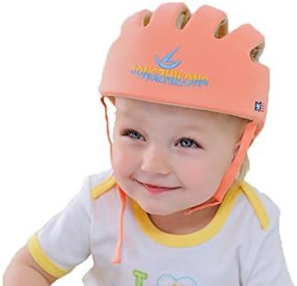 Infant Baby Toddler Safety Helmet Kids Head Protection Hat for Biking Walking Crawling Baby Children Infant Adjustable Safety Helmet Headguard Protective Harnesses Cap - Orange