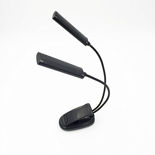 iMagitek Eye-Care LED COB Book Light, Sturdy Adjustable Clip On Bed Reading Light, Music Stand Lamp with 2 Flexible Arms, Perfect for Bookworms & Music Players