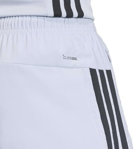 Herren Workout Essentials Base 3 Stripes Woven Short, Halo Silver/Black, XL 7 inch