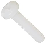Nylon 6/6 Pan Head Machine Screw, Off-White, #2 Phillips Drive, #6-32 Thread Size, 1