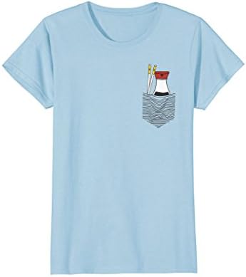 Womens Soya Sauce in a drawn "pocket" Sushi Lover Casual T-Shirt Medium Baby Blue