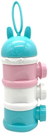 Milk Powder Box,Mosunx Housewares Stackable 3 Layers 9.6"×3.4" Formula Dispenser Travel Portable Detachable Baby Milk Powder Container with Handle (Blue, 24.5×8.8cm/9.6"×3.4")