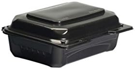 500 6" x 8" Hinged Containers Black Microwavable 32.4oz. DPI-NL-DBC