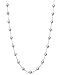 Belacqua White Cultured Freshwater Pearl Station Necklace in 10K Yellow Gold,Size 6MM-7MM, 18 Inches, Cable Chain, Real Pearl Jewelry for Women, Gift Box Included