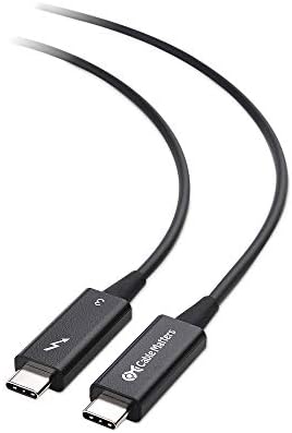 Cable Matters Active 40Gbps Fiber Optic Thunderbolt 3 Cable in 10 Meters / 32.8 Feet (Not Compatible with USB-C Ports Without The Thunderbolt Logo)