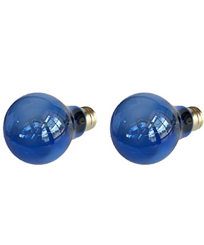 Blue Spotted 2 Pack DayView Wild-Blue 60 Watt Heat Lamp (Bulb) for Viewing and Heating of Your Terrarium Pet Reptiles and Amphibians!
