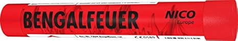 rot, Bengalfeuer KAT F1, intensiv leuchtene Bengalfackel im 5er-Pack.