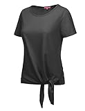 RENGA X NO BOTHER Women's Deep V neck Short Sleeve Loose Fit Lightweight Top