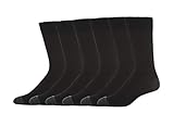 Kenneth Cole New York Men's Flat Knit Crew Socks, Black, 10-13/Shoe Size 6-12 (Pack of 6)