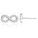 Spoil Cupid Rhodium Plated 925 Sterling Silver Cubic Zirconia Mini Infinity Stud Earrings