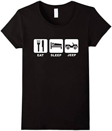 Womens Eat Sleep Jeep T Shirt Medium Black