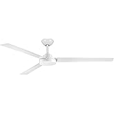 Minka Aire F624-WHF Roto XL 62" 3-Blades Ceiling Fan in Flat White Finish with Flat White Blades