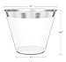JL Prime 100 Silver Plastic Cups - 9 Oz Reusable and Recyclable - Elegant Silver Rim Clear Tumblers for Weddings, Anniversaries, Showers, Parties - Small Drinking Cups
