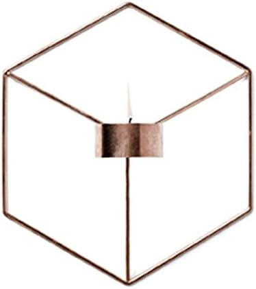 zilzol 3D Geometric Nordic Style Sconce Matching Candle Holder Iron Candlestick Handmade Wall Art Decor Decorative Candlestick Holder