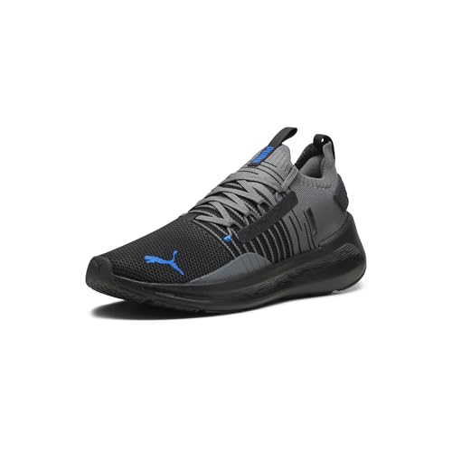 PUMA Men’s Softride Symmetry Fuzion Running Shoes, Black-Cool Dark Gray-Team Royal, 14