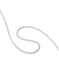 AmyRT Jewelry collares de plata con cadena de cable de acero de titanio de 1.2 mm para mujer, 16-30 pulgadas