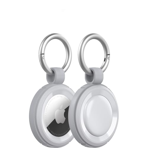 OtterBox Rugged AirTags Case per AirTag, antishock e Cadute, Protezione Ultra Sottile e Rugged per Apple AirTags con moschettone, Ice cap