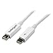 StarTech.com 2m White Thunderbolt Cable Cord - M/M - Thunder Bolt to Thunder Bolt - 2m Thunderbolt Cable for Apple iMac, MacBook Pro etc (TBOLTMM2MW)