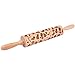 Embossed Wooden Rolling Pins Engraved Embossing Wood Roller Pin with Christmas Patterns for Baking Cookies
