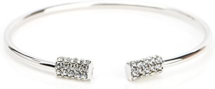 Trendy Designer Bangle Bracelet with Sparkling Swarovski Style Crystals (220002)