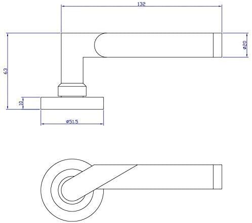 Designer Levers - Marcella Lever on Rose Door Handle - Contemporary Design- Polished Chrome - 1 Pair - Fixings Included - Interior Use - Image 3