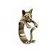 Chengxun Animal Wrap Ring - Kitten Cat Rings - Bronze for Women primary