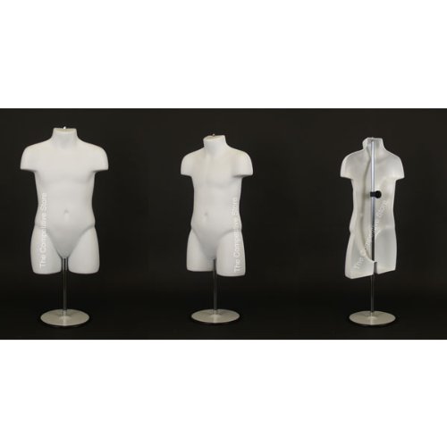 Toddler + Infant + Child Mannequin Torso, Dress Form Hollow Back Body Kids Set, with Metal Stand by EZ-Mannequins, for Craft Shows, Photos or Display, Easy to Use and Store, 9mo-7 Clothing Sizes.