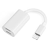iphone Splitter & Dual Lightning Adapter JUNLEI 2 Lightning Port Headphone Apple Audio and Charge Adapter Accessories for iPhone 7/7 Plus (White)