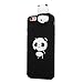 iPhone 6 Case, iPhone 6S Case, 3D Handmade Cute Black Panda Jelly Soft TPU Silicone Rubber Slim Fit Shockproof Anti-Scratch Skin Protective Bumper Cover for Apple iPhone 6, iPhone 6S