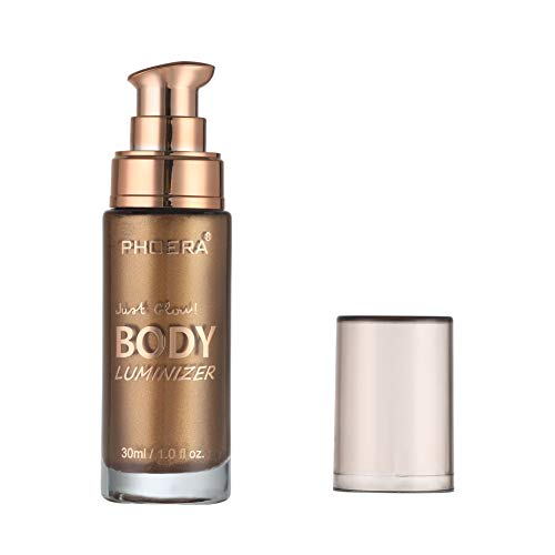 Liquid Illuminator, Firstfly Body Highlighter Makeup Smooth Shimmer Glow Liquid Foundation for Face & Body (#03 Glistening Bronze)