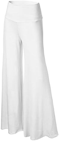 HM Womens Comfy Wide Leg Palazzo Pants High Waist Lounge Pant Yoga White M