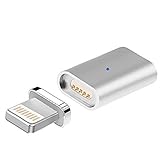 Magnetic Charger Lightning Charging Male Converter Adapter For iPhone 5, 5c, 5s, SE, 6, 6 Plus, 6s, 6s Plus, 7, 7 Plus.iPad (silver)