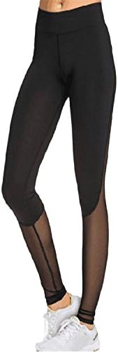 Women's Mesh Panel Side High Waist Leggings Skinny Workout Running Tights Yoga Pants Legging
