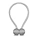 Melaluxe 6 Pack Magnetic Curtain Tiebacks, Decorative Curtain Holdbacks for Window Décor (Grey)