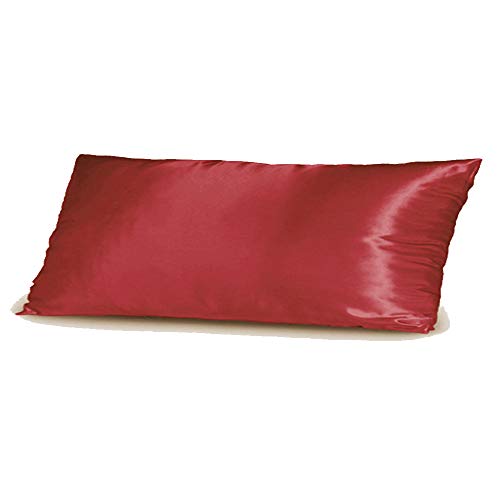 Gyulin Silky Soft Satin 4.6ft Maternity Orthopaedic Pregnancy Support Pillow Full Body Pillow Cover Pillowcase Pillow Protector Cushion Cover Non Zippered Only Cover No Insert 20" x 54" Wine Red