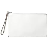 DAVIDJONES Women's Synthetic Leather Crossbody Wristlet Clutch with Wrist Strap