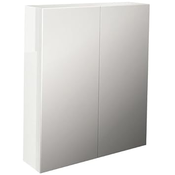Brettany White Gloss Slimline Mirrored Double Door Wall Cabinet