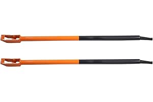 Mytee Products 2 Pack 40" Combination Winch Bar for Flatbed Trailer - Black & Orange Powder Coated Carbon-Steel Combo Winch Bar with Non-Slip Handle & Square Head for Chain Lever Binders