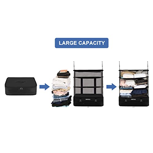 TABITORA Portable Hanging Travel Shelves Bag Packing Cube Organizer