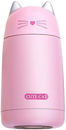 BangDon Outdoor Classic Water Bottle, BPA Free Stainless Steel Mini Vacuum Insulated Cute Cat Kid Thermos Stainless Steel Hot Water Bottle Travel Cup