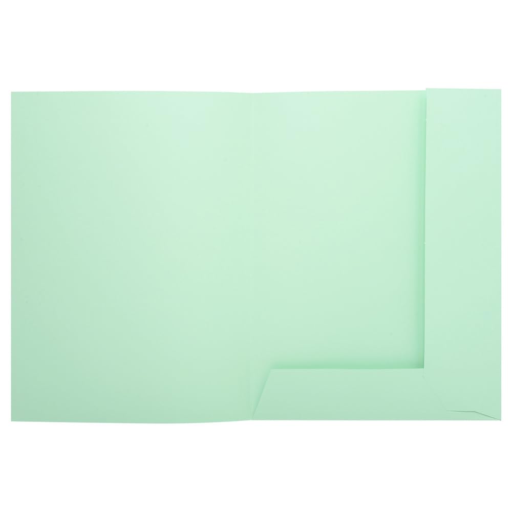 Exacompta - Ref 332004E - Super 210 2-Flap Folders - 240 x 320mm in Size, Suitable for Holding A4 Documents, 210gsm Card, 2 Internal Flaps - Light Green (Pack of 50)