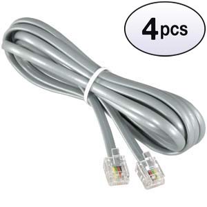 GOWOS (3 Pack) 10Ft RJ11 Modular Telephone Cable Straight - Thumbnail 2