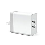 Sensus Dual Port USB Travel Wall Charger Adapter with Smart IC and Foldable Plug Cube for iPhone X/8/8 Plus/7/6S/6S Plus/6 Plus/6/SE/5, Samsung Galaxy S8/S7/S6/S5 Edge, LG, HTC, Huawei, Moto and More